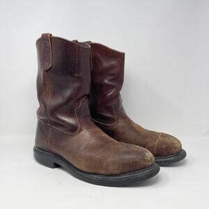 Red Wing Shoes Pecos Steel Toe Work Boots Mens 11D Brown Leather
